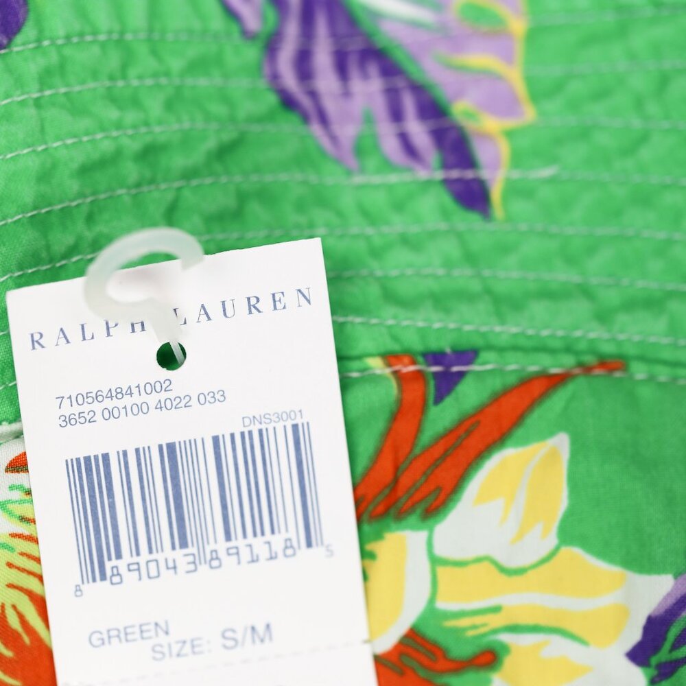 NWT Polo Ralph Laure Men Beachside Bucket Hat Tropical Edition Green Floral S/M - Picture 4 of 4